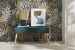 Flash Sale Miliboo Lámpara de mesa de cerámica azul petróleo mate con pantalla de rafia natural 40 cm TIGA