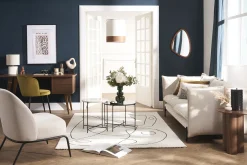 Fashion Miliboo Lámpara de mesa de cerámica esmaltada negra con pantalla de color crudo 53 cm BERRO