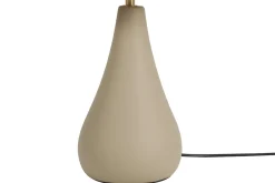 Discount Miliboo Lámpara de mesa de cerámica color topo mate con pantalla de rafia 49 cm PYRUS