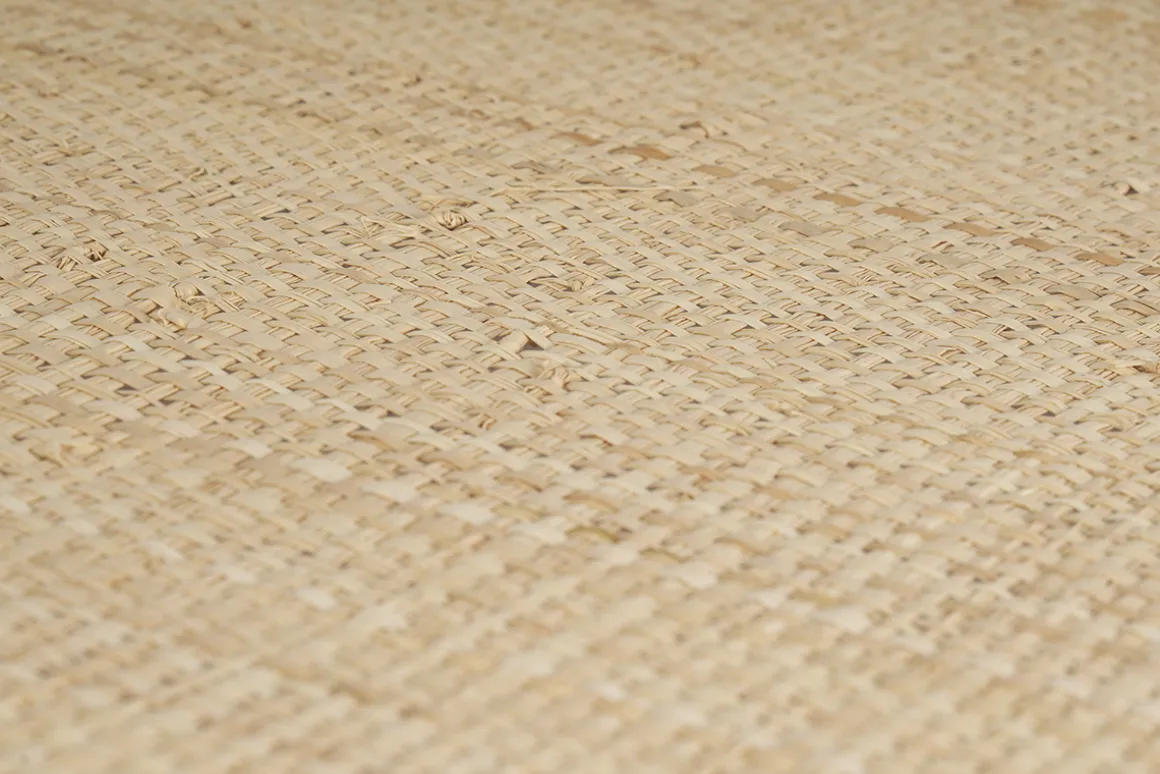 Best Sale Miliboo Lámpara de techo de lino beige y rafia natural 55 cm AZAMI