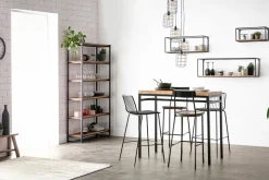 Store Miliboo Lámpara de techo industrial de metal gris LOFT con 5 lámparas multinivel