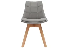 Discount Miliboo Lote de 2 sillas diseño nórdico madera y tejido gris MATILDE