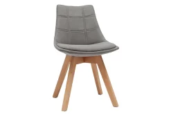 Discount Miliboo Lote de 2 sillas diseño nórdico madera y tejido gris MATILDE