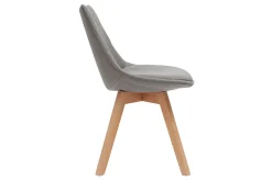Discount Miliboo Lote de 2 sillas diseño nórdico madera y tejido gris MATILDE