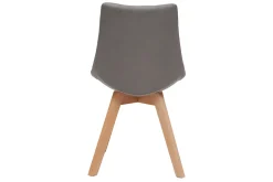 Discount Miliboo Lote de 2 sillas diseño nórdico madera y tejido gris MATILDE