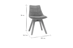 Discount Miliboo Lote de 2 sillas diseño nórdico madera y tejido gris MATILDE