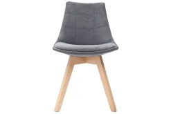New Miliboo Lote de 2 sillas diseño nórdico madera y tejido gris oscuro MATILDE