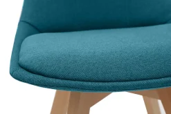 Store Miliboo Lote de 2 sillas diseño nórdico en tejido azul petróleo MATILDE