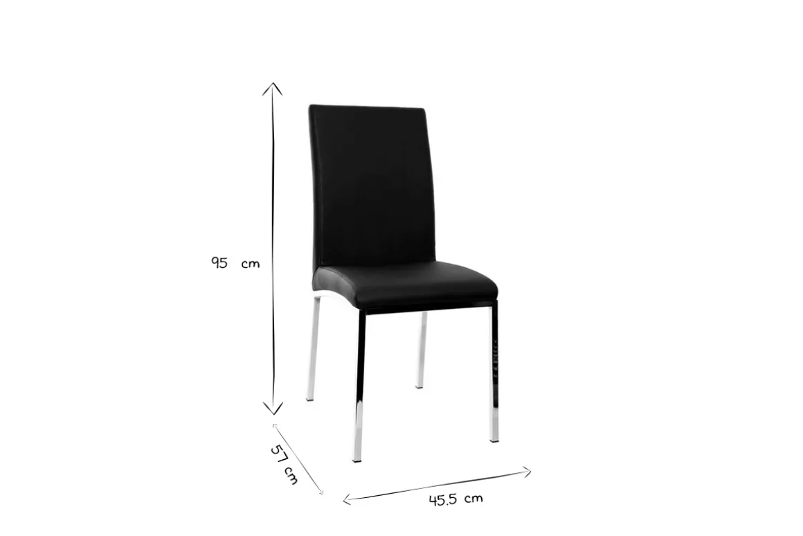 Sale Miliboo Lote de 2 sillas diseño poliuretano negras SIMEA