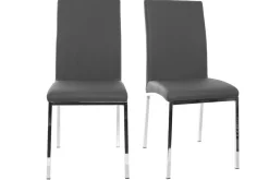 Shop Miliboo Lote de 2 sillas diseño poliuretano gris SIMEA