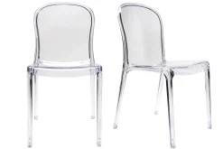 Shop Miliboo Lote de 2 sillas diseño transparente policarbonato THALYSSE