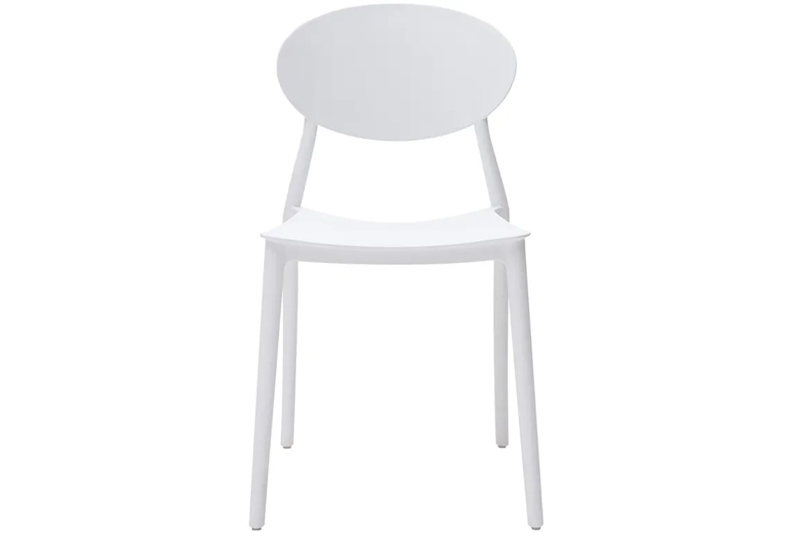 Online Miliboo Lote de 2 sillas modernas blancas polipropileno ANNA