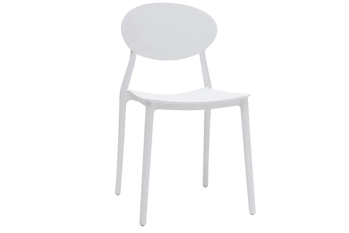 Online Miliboo Lote de 2 sillas modernas blancas polipropileno ANNA