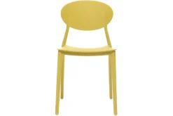 Discount Miliboo Lote de 2 sillas modernas amarillo polipropileno apilables ANNA