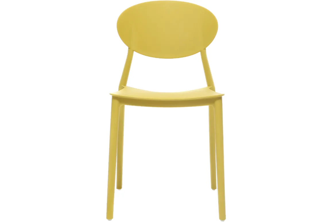 Discount Miliboo Lote de 2 sillas modernas amarillo polipropileno apilables ANNA