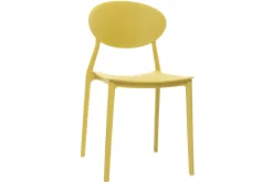 Discount Miliboo Lote de 2 sillas modernas amarillo polipropileno apilables ANNA