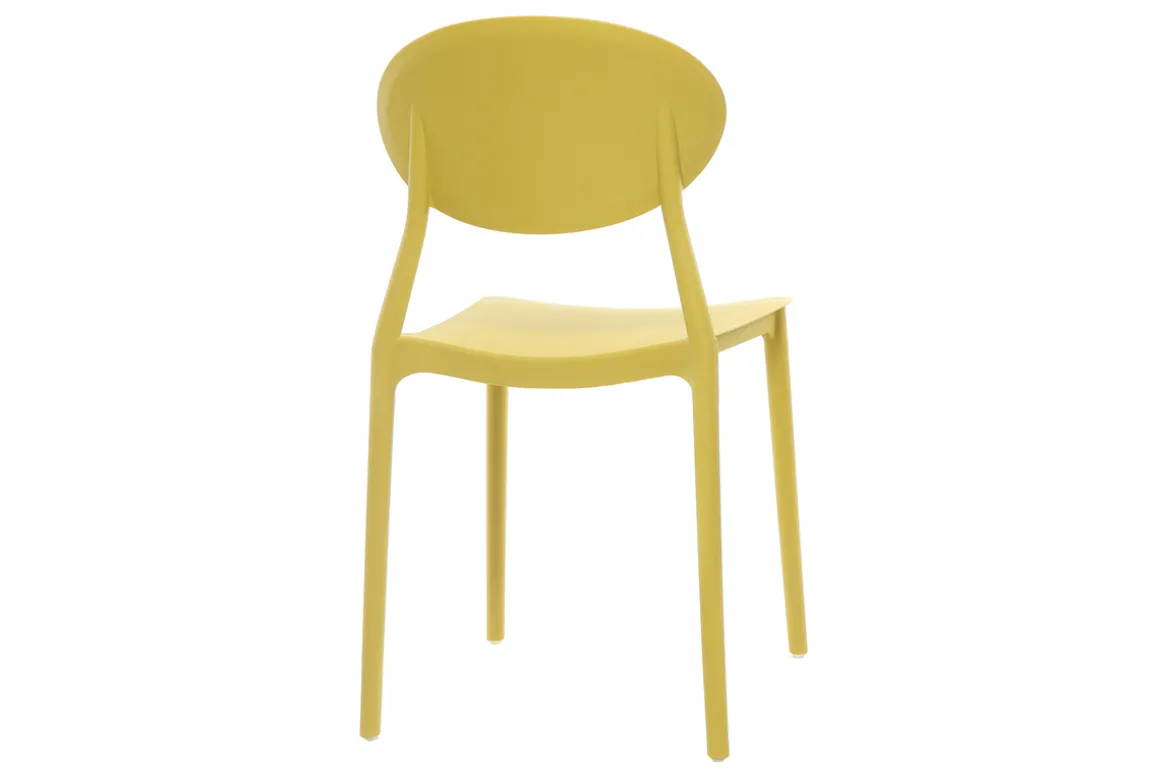 Discount Miliboo Lote de 2 sillas modernas amarillo polipropileno apilables ANNA