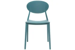 New Miliboo Lote de 2 sillas modernas azul petroleo polipropileno ANNA