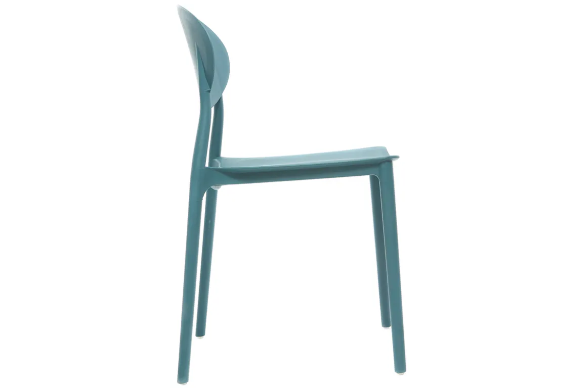 New Miliboo Lote de 2 sillas modernas azul petroleo polipropileno ANNA