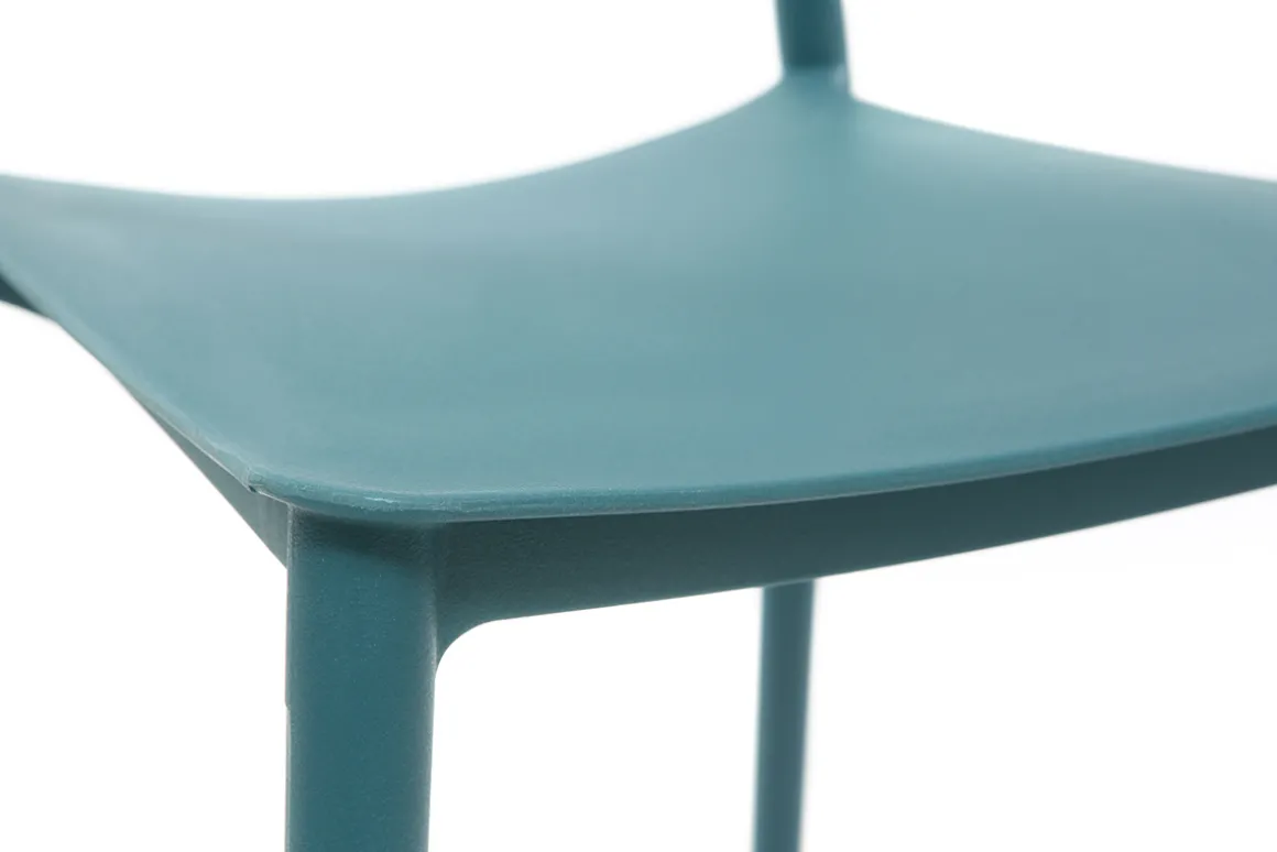 New Miliboo Lote de 2 sillas modernas azul petroleo polipropileno ANNA