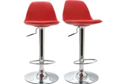 Online Miliboo Lote de 2 taburetes de bar diseño rojos STEEVY