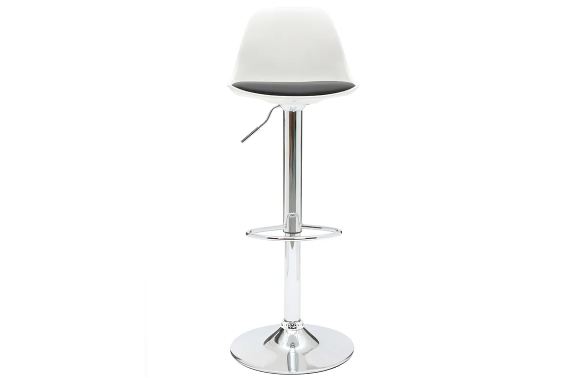 Cheap Miliboo Lote de 2 taburetes de diseño blanco y negro STEEVY