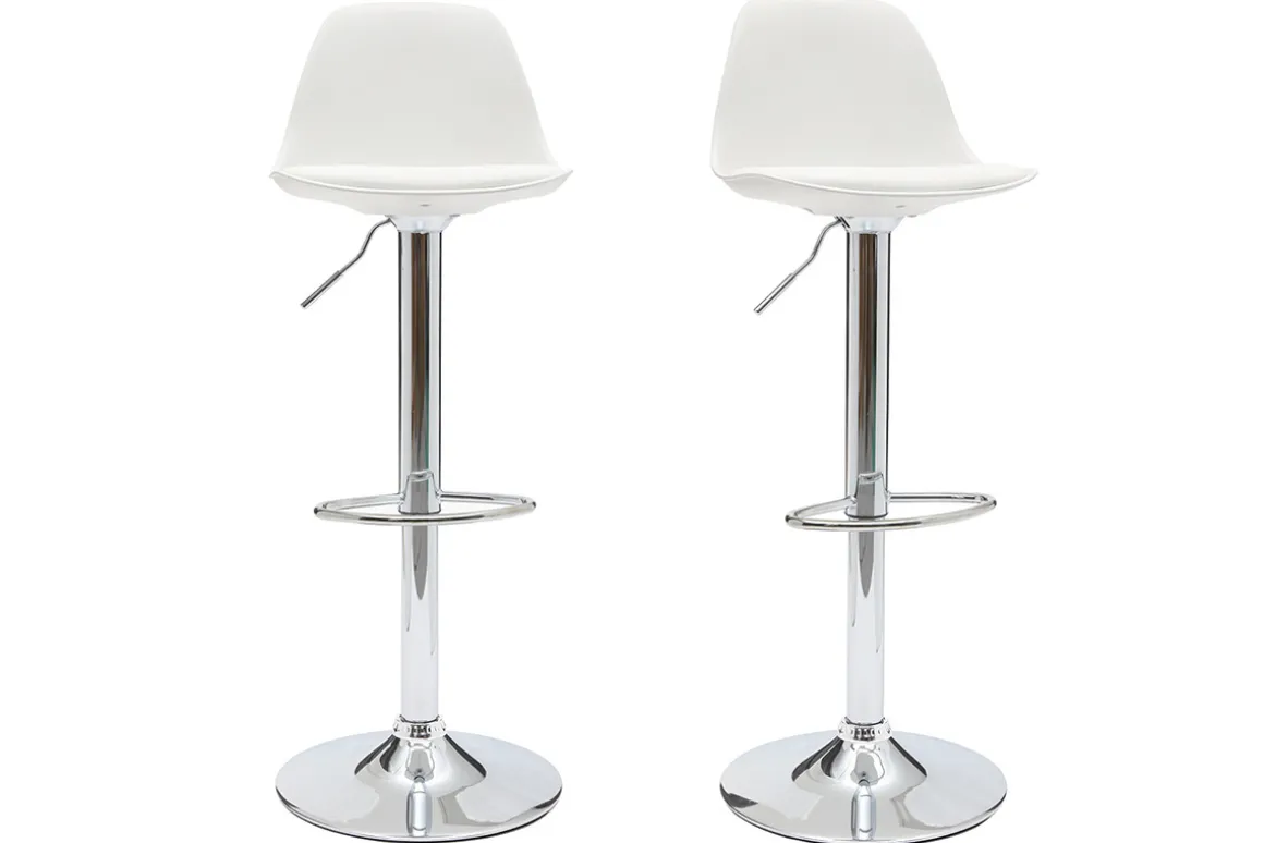 Best Miliboo Lote de 2 taburetes de diseño blancos STEEVY
