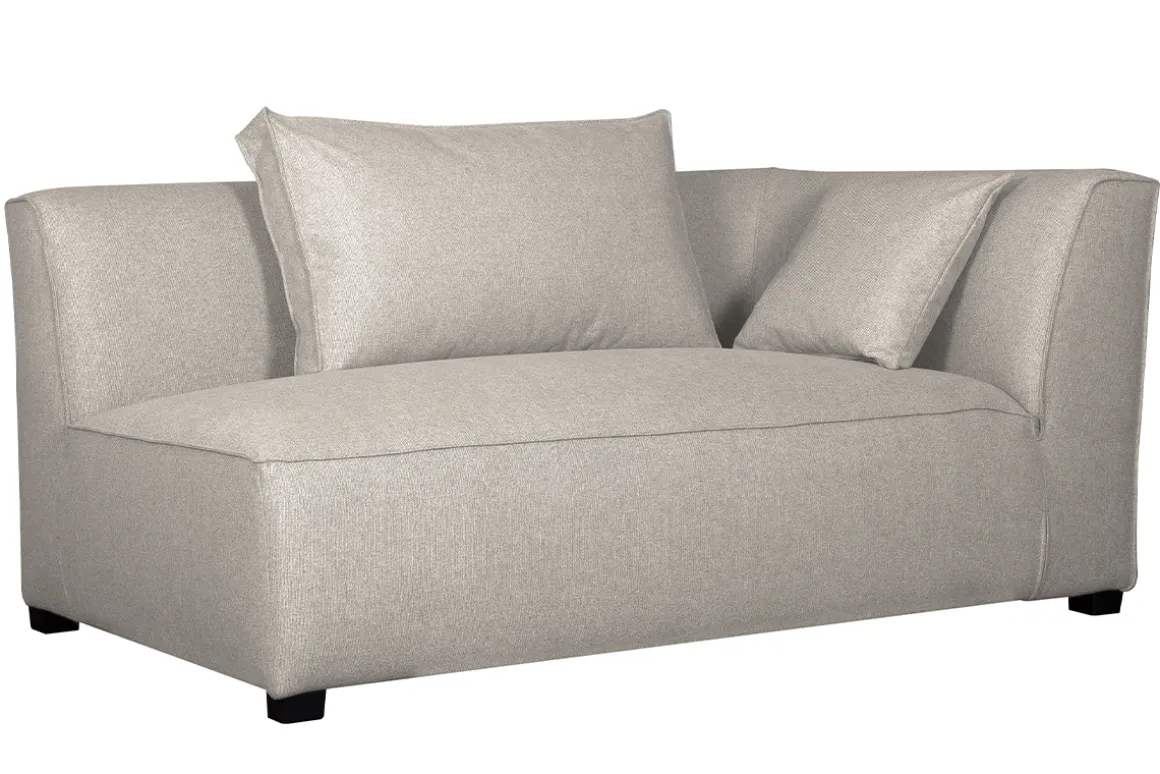 Discount Miliboo Módulo de esquina derecha para sofá de tejido beige PLURIEL