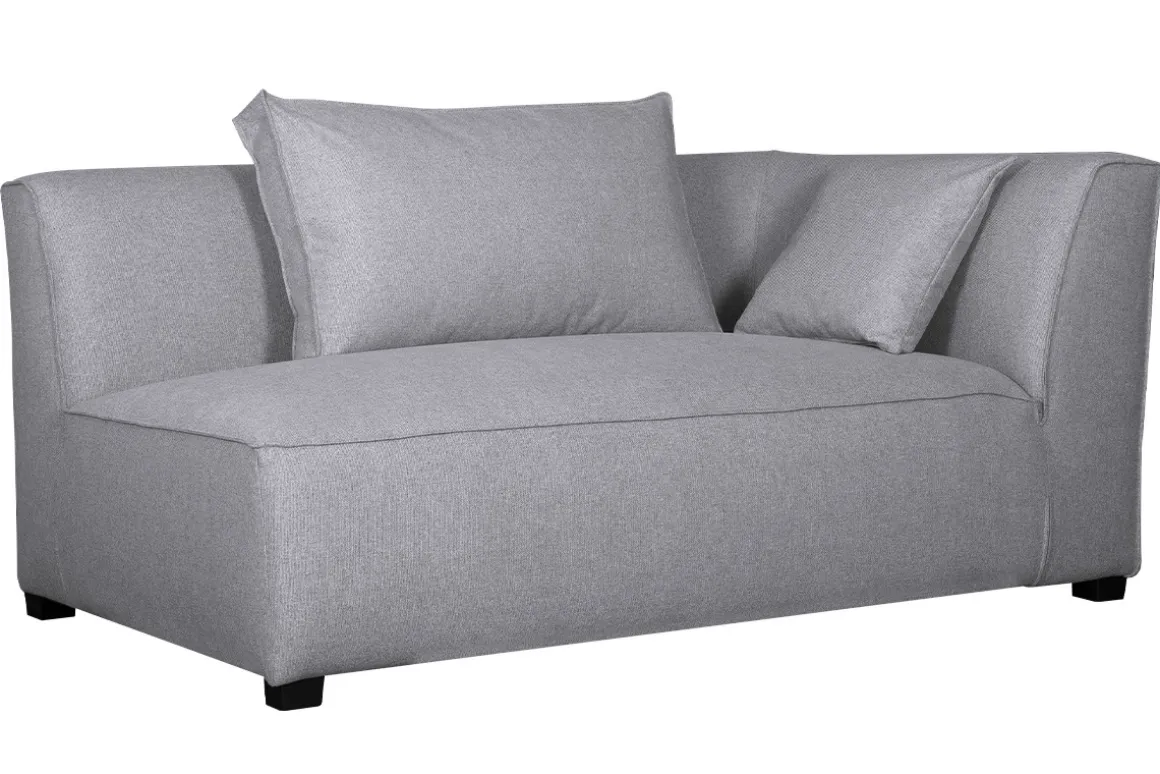 Best Miliboo Módulo de esquina derecha para sofá de tejido gris claro PLURIEL