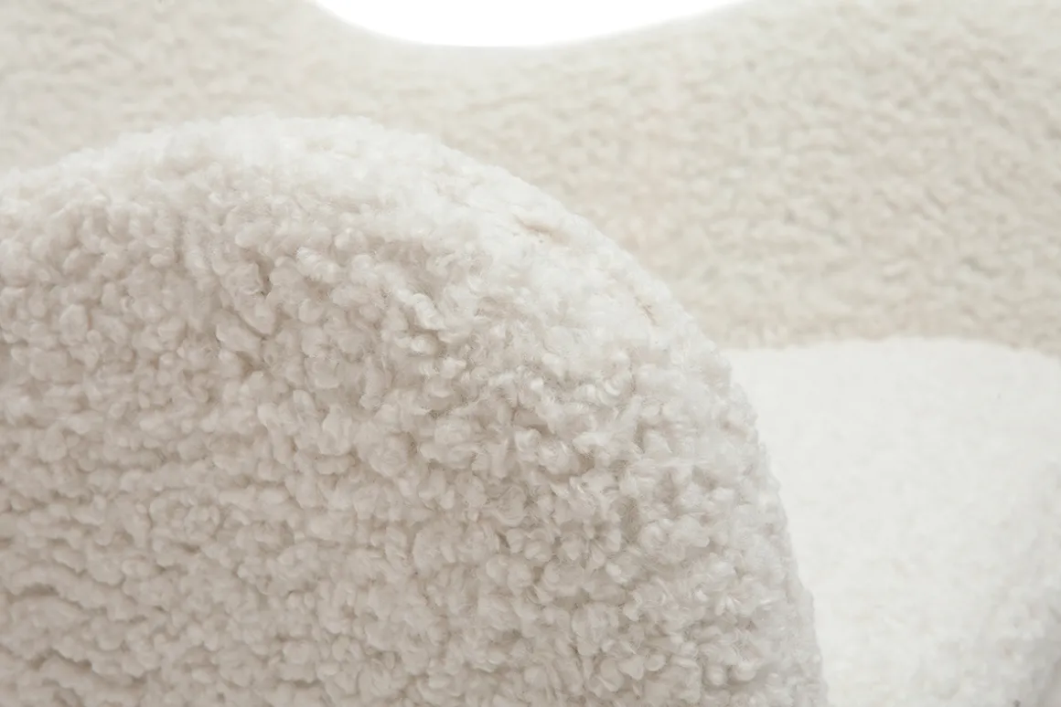 Clearance Miliboo Mecedora de diseño de tejido blanco efecto borreguillo MANIA