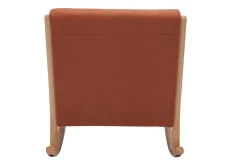 Flash Sale Miliboo Mecedora de tejido efecto aterciopelado terracota y madera clara maciza DERRY