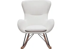 Clearance Miliboo Mecedora de tela de pana beige ESKUA