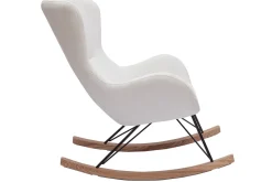 Clearance Miliboo Mecedora de tela de pana beige ESKUA