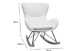 Clearance Miliboo Mecedora de tela de pana beige ESKUA