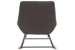 Discount Miliboo Mecedora moderna en tejido efecto terciopelo gris oscuro BILLIE