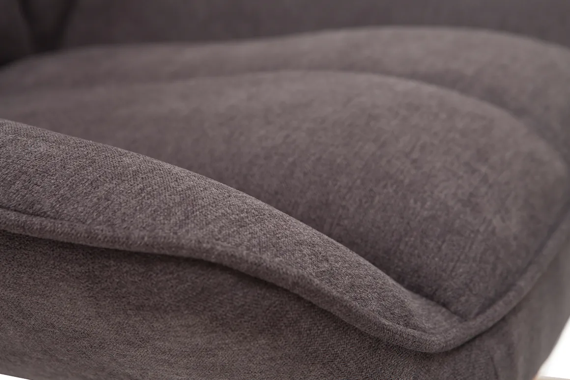 Discount Miliboo Mecedora moderna en tejido efecto terciopelo gris oscuro BILLIE
