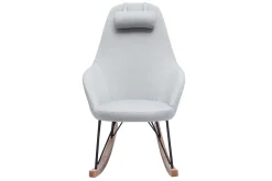 Cheap Miliboo Mecedora tejido gris claro patas metal y fresno JHENE