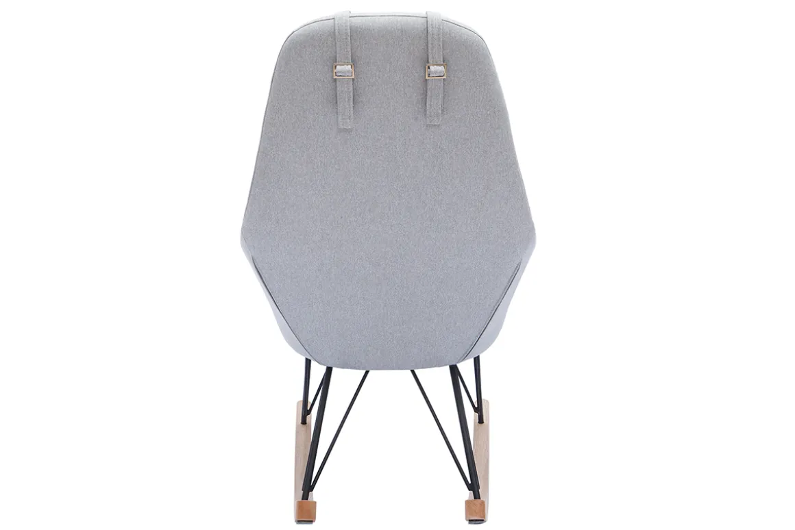 Cheap Miliboo Mecedora tejido gris claro patas metal y fresno JHENE