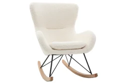 Cheap Miliboo Mecedora tejido oveja blanco ESKUA
