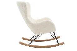 Cheap Miliboo Mecedora tejido oveja blanco ESKUA