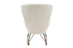 Cheap Miliboo Mecedora tejido oveja blanco ESKUA