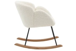 Fashion Miliboo Mecedora tejido oveja color blanco RHAPSODY