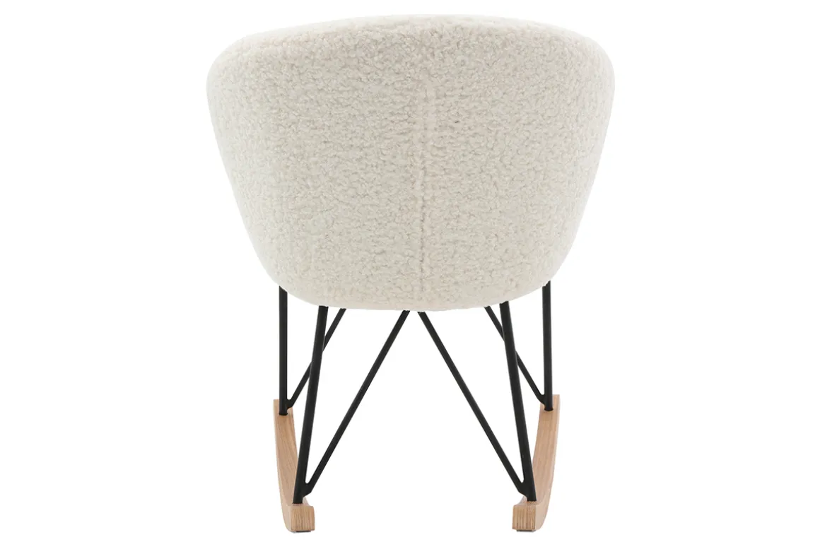 Fashion Miliboo Mecedora tejido oveja color blanco RHAPSODY