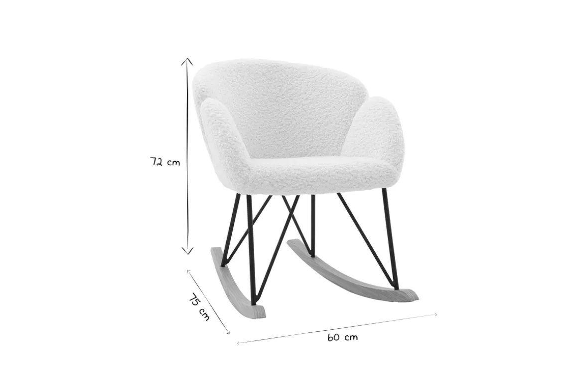 Fashion Miliboo Mecedora tejido oveja color blanco RHAPSODY