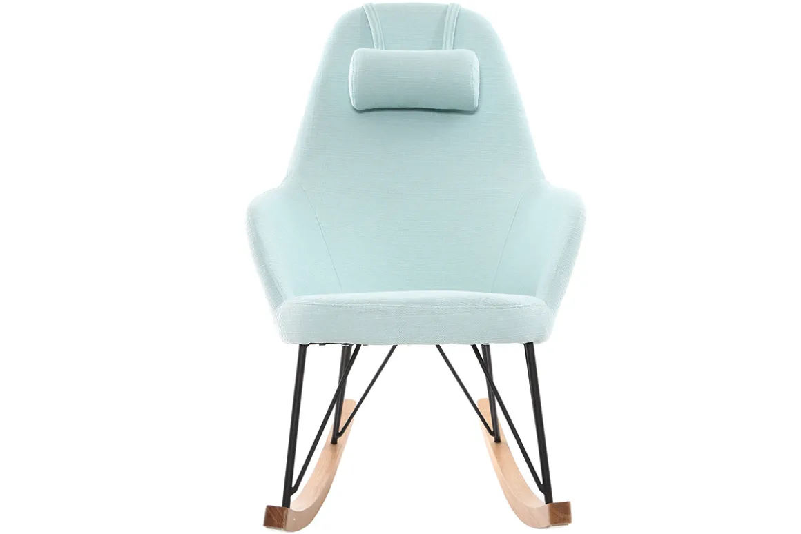 Discount Miliboo Mecedora tejido verde menta patas metal y fresno JHENE