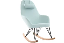 Discount Miliboo Mecedora tejido verde menta patas metal y fresno JHENE