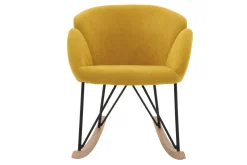 Flash Sale Miliboo Mecedora terciopelo amarillo mostaza RHAPSODY