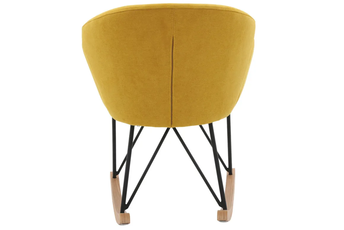 Flash Sale Miliboo Mecedora terciopelo amarillo mostaza RHAPSODY