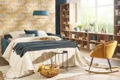 Flash Sale Miliboo Mecedora terciopelo amarillo mostaza RHAPSODY