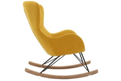 Online Miliboo Mecedora terciopelo amarillo mostaza ESKUA